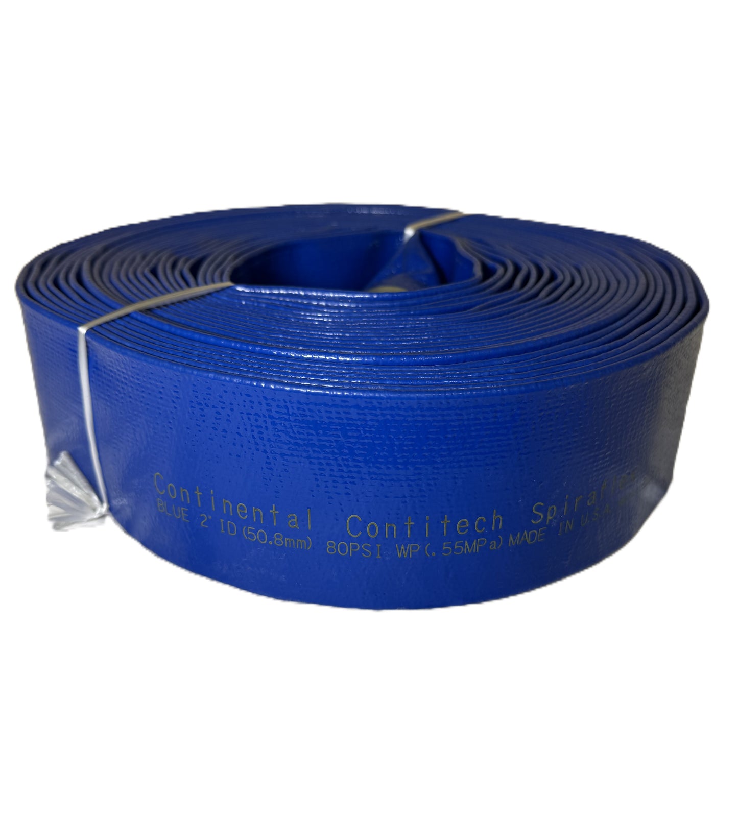 Continental 2" PVC Lay-Flat Blue Discharge Hose