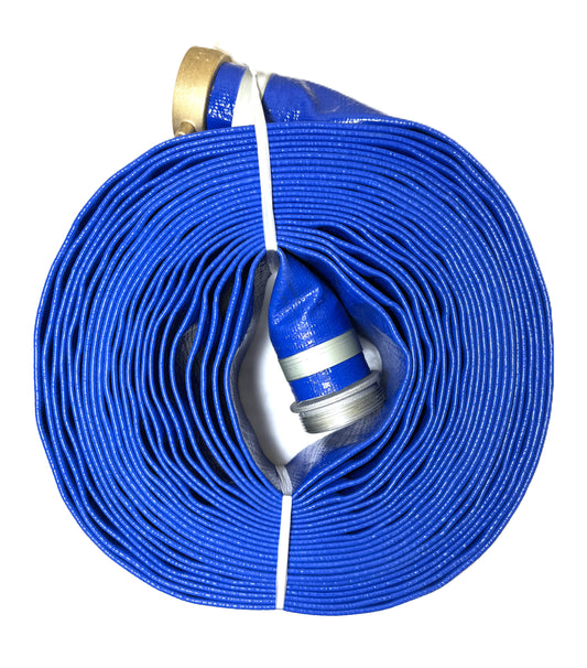 Continental 2" PVC Lay-Flat Blue Discharge Hose