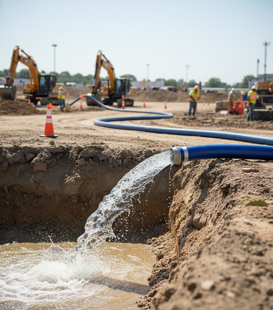 Hero banner with 2" Blue Discharge Hose